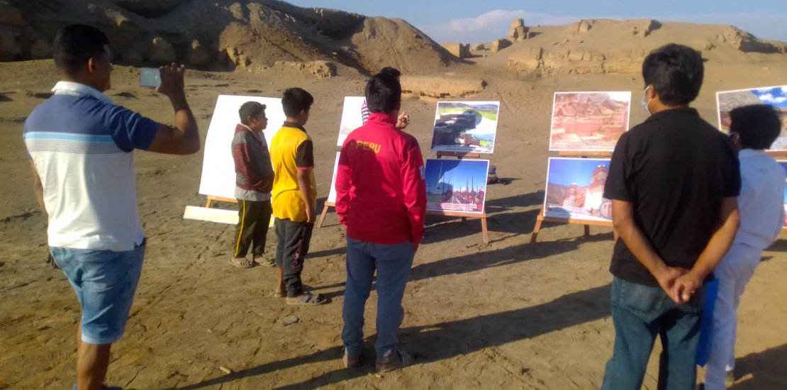Exposición fotográfica itinerante en Huaca la Centinela Chincha Baja, Mayo 2021